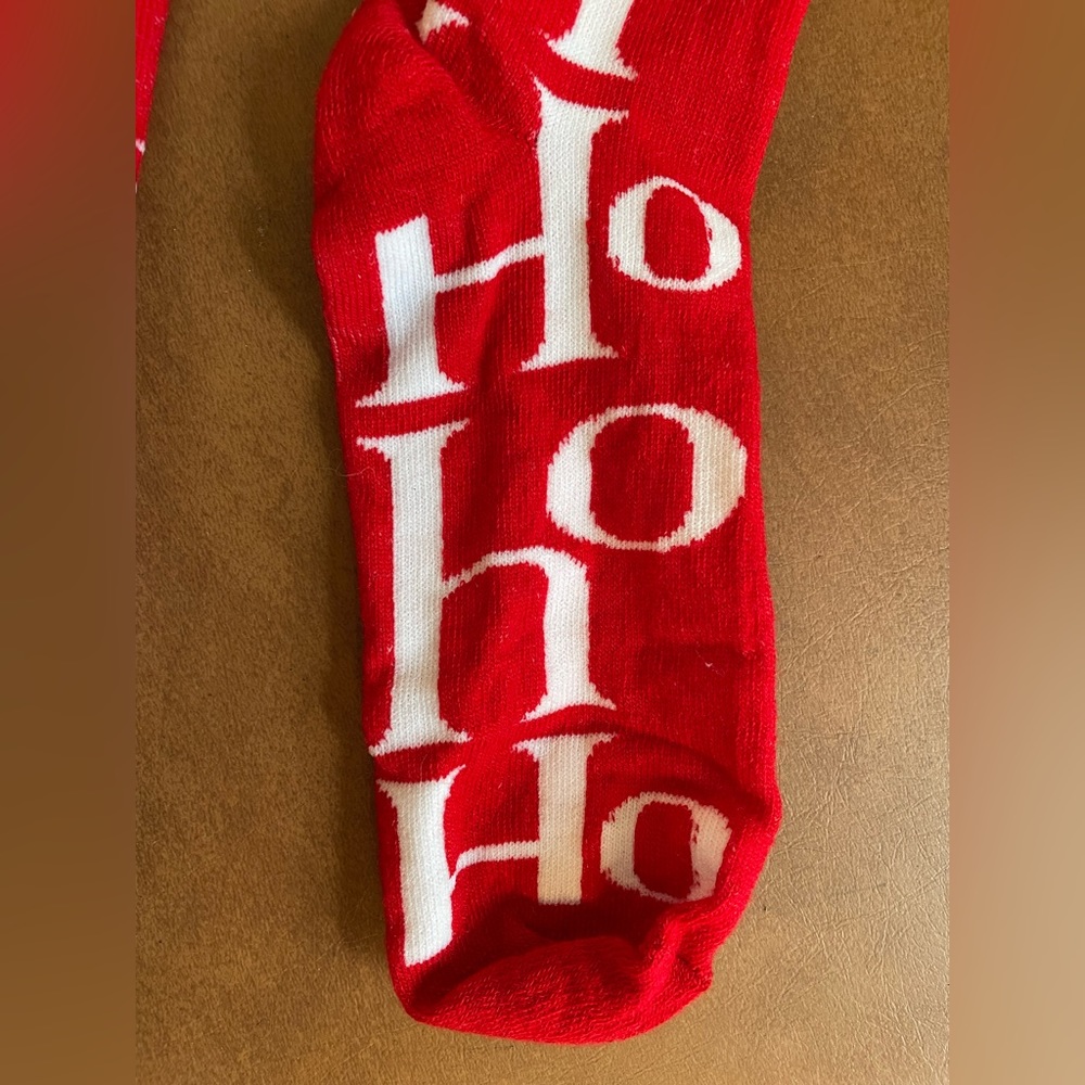 Holiday knee high “Ho Ho Ho” socks- red and white- never worn NWOT 🎉Host Pick!🎉 - Picture 3 of 3